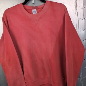 Russell Athletic Vintage '80s Sun Faded Distressed Soft Red Crewneck Sweatshirt